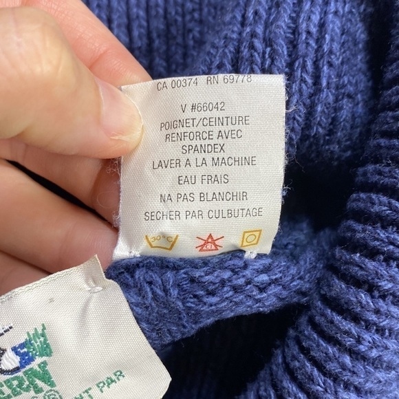 Vintage Northern Reflections Blue Cable Knit Turtleneck Sweater Size Medium - Picture 4 of 4